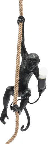 Vista 3 de TFCFL Vintage Monkey Pendant Light Chandelier Resin Hemp Rope Industrial Edison Ceiling Pendant Lamp Fixture, E26 Hanging Lamp Fixture for Indoor