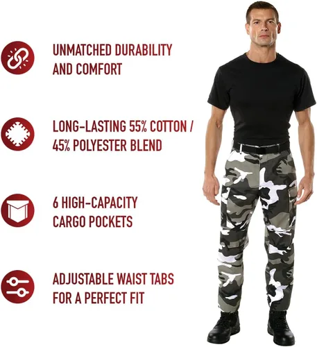 Vista 9 de Rothco Camo Tactical BDU (Uniforme de combate)- Pantalones cargo militares, Gris, XL