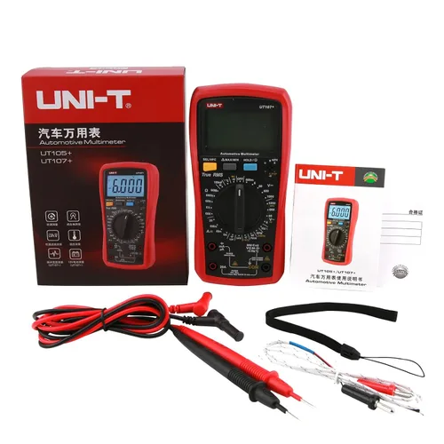 Vista 9 de UNI-T Multímetro digital UT107+, mini probador de voltaje de bolsillo, voltaje y corriente CA/CC, resistencia, continuidad, prueba de diodos