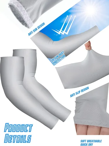 Vista 4 de 48 pares de mangas deportivas unisex de verano con protección solar UV para el brazo, manga deportiva de compresión para mujeres, hombres y jóvenes
