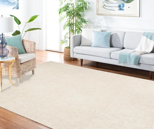 Vista 15 de SAFAVIEH Trace Collection - Alfombra decorativa de 2 x 3 pies, color marfil, lana hecha a mano, ideal para zonas de alto tráfico en entrada, sala