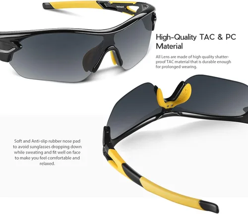 Vista 3 de Lentes de sol polarizados para hombres y mujeres jóvenes de béisbol ciclismo correr conducir pesca golf motocicletas lentes TAC UV400