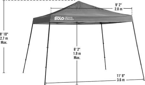 Vista 7 de Quik Shade Solo Steel - Toldo de pierna inclinada de 11 x 11 pies