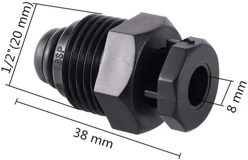 Vista 2 de Conexión de agua de pulverización Rosca macho de 1/2 "Mini válvula de escape automática Sistema de riego de jardín Válvula de ventilación de aire