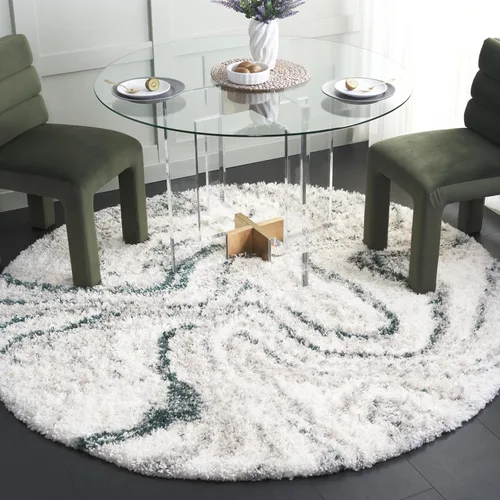 Vista 15 de SAFAVIEH Fontana Shag Collection - Alfombra decorativa, 2 pies 3 pulgadas x 4 pies, marfil y gris, no desprende pelusa y de fácil cuidado, 2