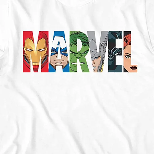 Vista 2 de Marvel - Camiseta clásica para hombre, diseño de Spiderman, Ironman, Capitán América y Hulk