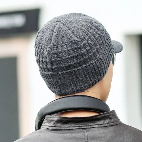 Vista 3 de Hombres Invierno Caliente Baggy Weave Crochet Lana Knit Ski Beanie Caps