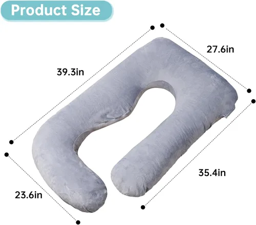 Vista 7 de Funda de repuesto para almohada de embarazo compatible con almohadas Momcozy, extraíble y lavable, funda de almohada suave en forma de U, protector