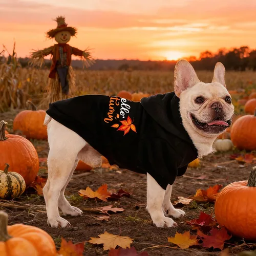 Vista 8 de EXPAWLORER Sudadera con capucha para otoño de perro - Suéteres suaves y cálidos para perros, ropa para mascotas, abrigo de otoño e invierno