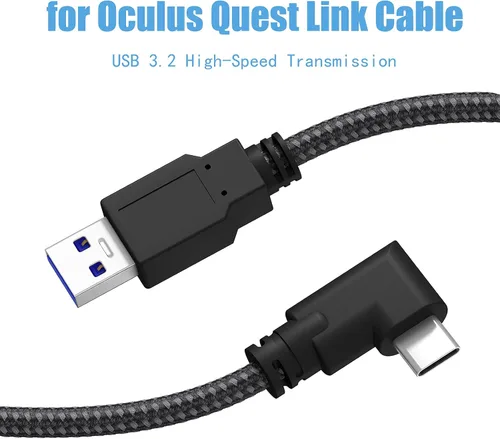 Vista 3 de TPLTECH Cable de enlace para cargar Oculus Quest 2, USB 3.0 tipo A a C, cable compatible con Oculus Quest 1 Quest 2 cable de enlace de auriculares
