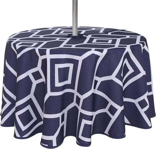 Vista 24 de LUSHVIDA Mantel cuadrado para exteriores con agujero para sombrilla y cremallera, 54 x 54 pulgadas, color negro, lavable, impermeable, a prueba