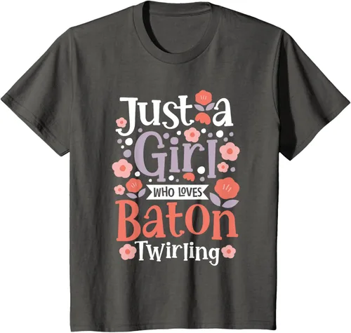 Vista 43 de A Girl Who Loves Baton Twirling - Camiseta de giro Majorette Twirler, Negro