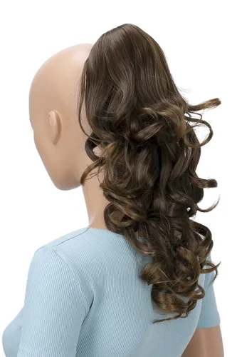 Vista 17 de CAISHA Extensión de clip de cola de caballo de 16 "voluminoso ondulado marrón ceniza H214