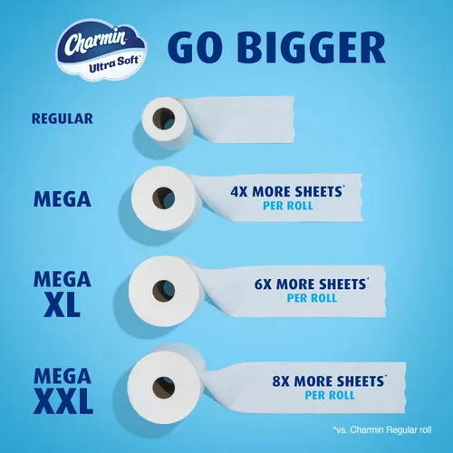 Vista 10 de Charmin Papel higiénico ultra suave, 18 rollos Mega XL = 108 rollos regulares