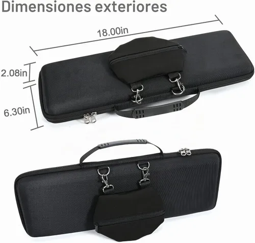 Vista 6 de RAIACE Estuche rígido de almacenamiento compatible con teclado mecánico inalámbrico de rendimiento iluminado Logitech MX (solo funda), color negro
