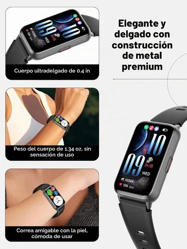 Vista 8 de KPEP Reloj de fitness para hombres y mujeres (HK72-Plata)