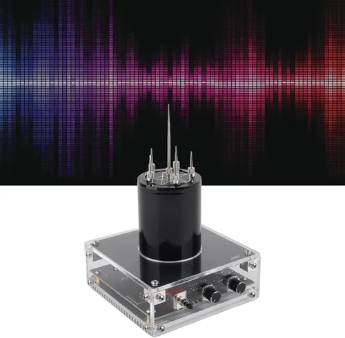 Vista 2 de Kit de bricolaje de bobina de música, bobina de música, base acrílica, carcasa de arco de plasma, experimento de altavoz de plasma