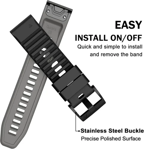 Vista 6 de ISABAKE Compatible con Fenix 6 Watch Band para Fenix 6 Pro/Fenix 5/Fenix 5 Plus/Fenix 7/Forerunner 935/Forerunner 945/Approach S60/Quatix 5
