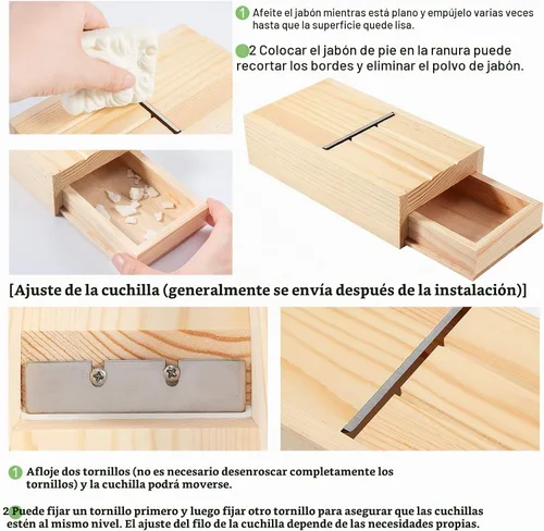 Vista 5 de PH PandaHall Caja de cajón de jabón de madera, biseladora de jabón, herramienta de afeitar para recortar jabones y velas hechas a mano para Navidad