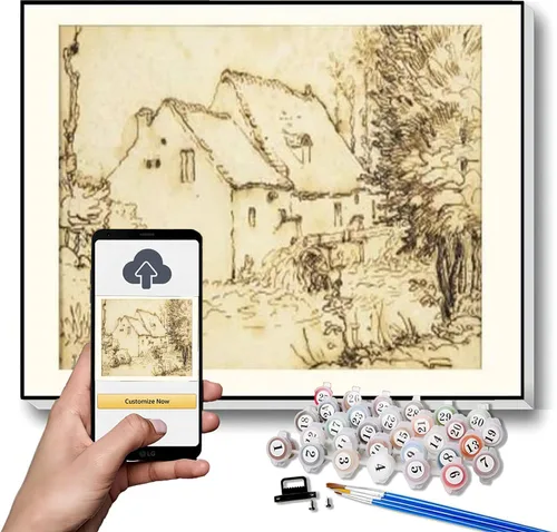 Vista 12 de Kits de pintura por números para adultos y niños La tentación de San Antonio Pintura por Jean-Francois Millet DIY Pintura al óleo por números Kits