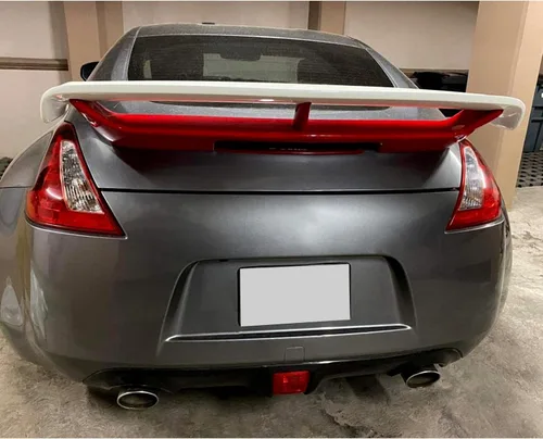 Vista 6 de HECASA Alerón trasero para maletero compatible con Nissan 370Z Coupé 2009-2021, alerón de maletero ala de plástico rojo y blanco