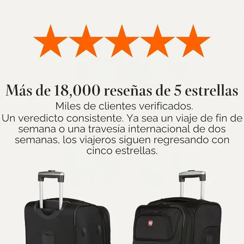 Vista 9 de SwissGear Sion Softside - Maleta giratoria expandible duradera y ligera, color negro, juego de 2 piezas (equipaje de mano / grande)