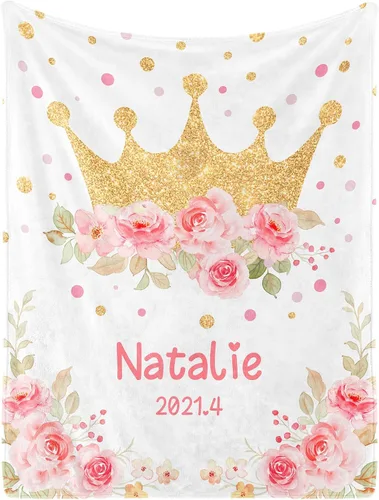 Vista 26 de Manta de bebé personalizada con nombre, manta de nombre personalizado para niños, mantas de franela suave en Pascua, regalos personalizados de bebé