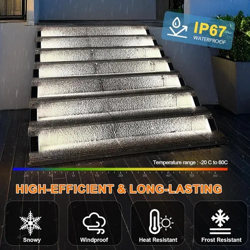 Vista 2 de AUDLES Luces LED Solares para Escalones Impermeables Luces para Escaleras Exteriores, Luz Solar para Terraza Decoración Exterior IP67 Luz