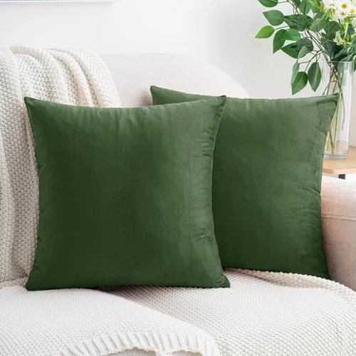 Vista 18 de HWY 50 fundas de almohada decorativas de terciopelo sólido para sofá, sala de estar. Ambar