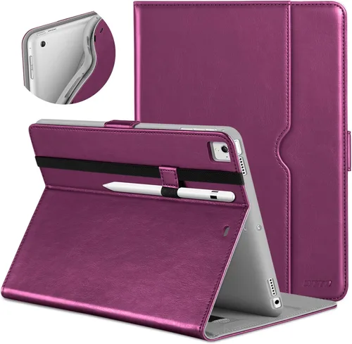 Vista 28 de DTTO para iPad de 9.7 pulgadas 5ª/6ª generación 2018/2017, funda con soporte para Apple Pencil, funda de cuero premium tipo folio con soporte