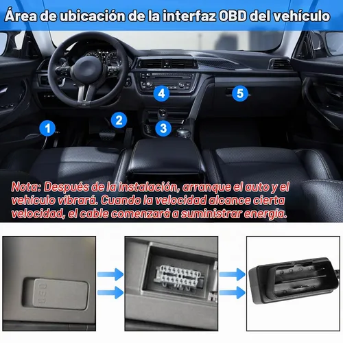 Vista 7 de XMSJSIY Cable de alimentación OBD para cámara de tablero tipo C OBD2