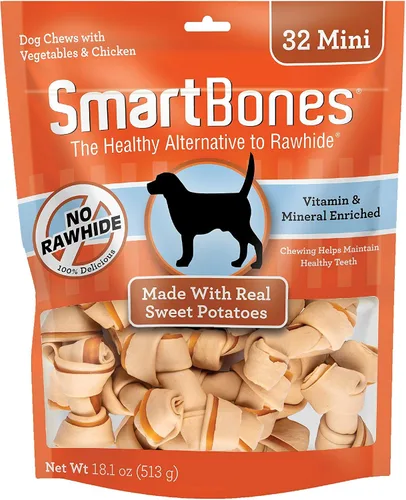 Vista 13 de SmartBones Mini masticables con carne de res real, 24 unidades, masticables sin piel cruda para perros