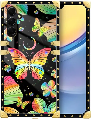 Vista 55 de Funda compatible con Samsung Galaxy A03S 4G, TPU suave de lujo y parte trasera de policarbonato duro para niñas y mujeres, funda protectora a prueba