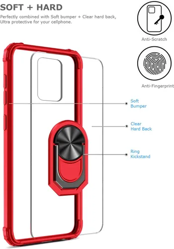 Vista 2 de Great ATRULY - Carcasa con función atril para Samsung Galaxy S20 Plus de 6.7 pulgadas, protección contra caídas Galaxy S20 + funda transparente Negro