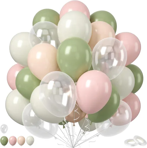 Vista 20 de Globos azules y naranjas, 50 unidades, globos de látex azules y naranjas, globos de fiesta azules y naranjas, decoración de cumpleaños para niñas