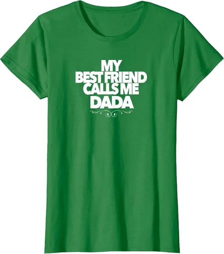 Vista 10 de My Best Friend Calls ME DADA Funny Baby Shower Present dad T-Shirt Asphalt Grey
