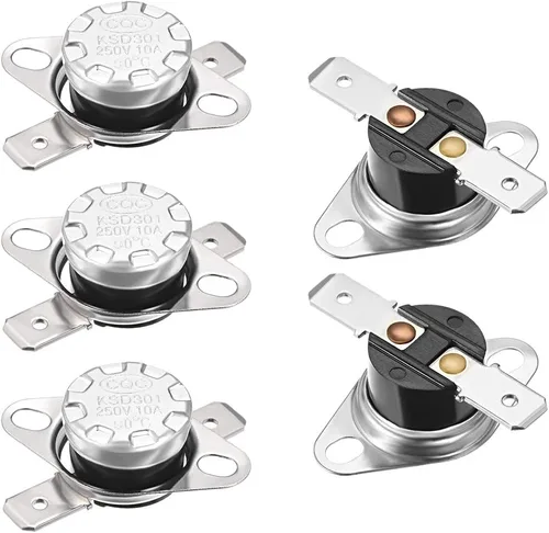 Vista 12 de uxcell KSD301 Termostato 104.0 °F/104°F 10A Normalmente Abierto N.O Ajuste Snap Disc Interruptor de Temperatura 2pcs, Material de Baquelita