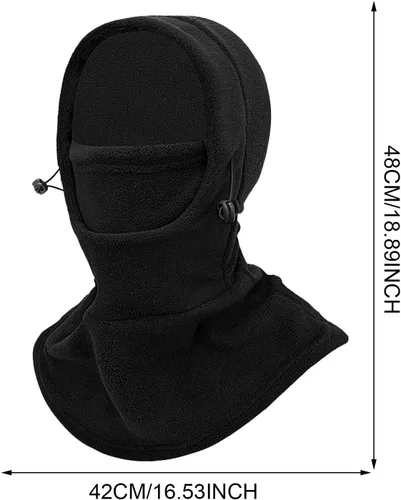 Vista 7 de Cycling Masque, Elastic Drawstring Winter Balaclava Full Face Cover, Waterproof Fleece Full Face Ski Cover, Warm