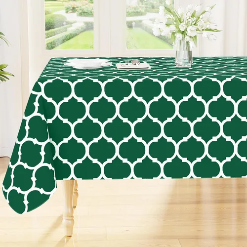 Vista 10 de Smiry - Mantel cuadrado de vinilo impermeable con respaldo de franela para mesas cuadradas, manteles de plástico lavables a prueba de derrames