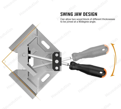 Vista 6 de Housolution Abrazadera de ángulo recto, [2 PACK] Aleación de aluminio de 90