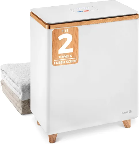 Vista 9 de SereneLife - Calentador de toallas rectangular, cubo con capacidad grande, calentador de toallas y mantas de un solo toque con tapa aislada, para 2