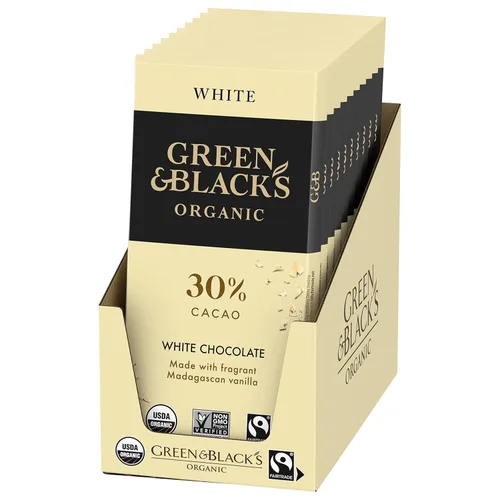 Vista 10 de Green & Black 's - Barra de chocolate blanco orgánica, 30% cacao, 10 barras de 3.17 onzas