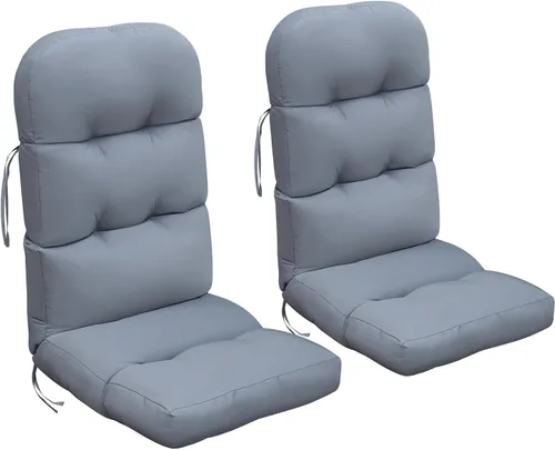 Vista 9 de Skypatio Adirondack - Cojín grueso para silla mecedora, impermeable, para patio al aire libre, con respaldo alto, color gris