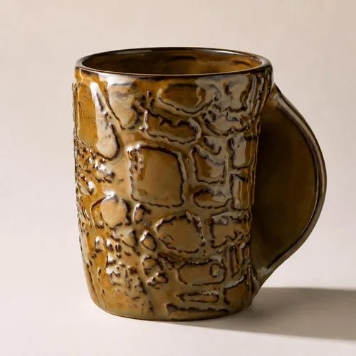 Vista 13 de Taza calentadora de manos de cerámica, tazas de café grandes de 24 Tierra Rústica Ombre