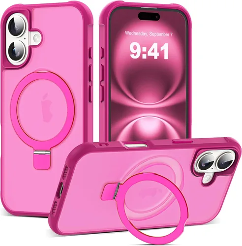 Vista 30 de SKYLMW - Funda compatible con iPhone 11 de 6.1 pulgadas, con soporte magnético invisible tipo anillo, funda translúcida de grado militar, compatible