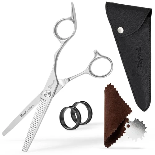 Vista 13 de Tijeras Profesionales para Cabello de 5 Pulgadas con Cuchillas Extremadamente Afiladas, Tijeras de Corte de Cabello de Acero 440C, Duraderas