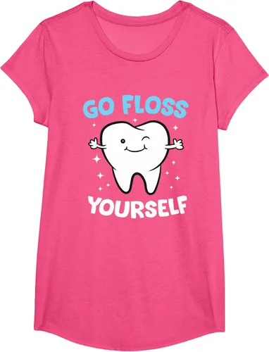 Vista 19 de Camiseta higienista dental, asistente dental, Go Floss Yourself dentista, Negro, S