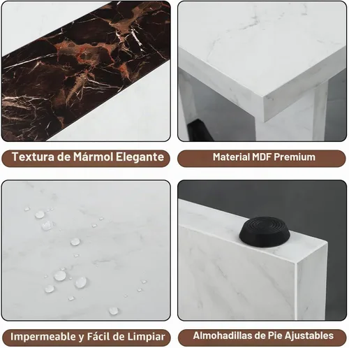 Vista 7 de Mesa de comedor de 71 pulgadas para 6-8 personas, mesa de cocina rectangular grande con mesa de color mármol, mesa de comedor lujosa de 6 pies
