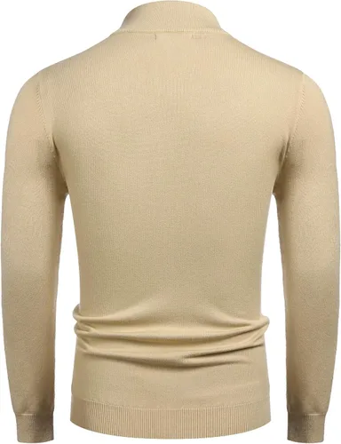 Vista 6 de COOFANDY Suéter de cuello alto falso para hombre casual básico de punto térmicos para hombre