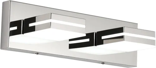 Vista 55 de SineRise - Moderna lámpara LED para tocador de baño (2 luces, 39.4 cm, regulable), iluminación de pared de baño moderna de acrílico cepillado sobre